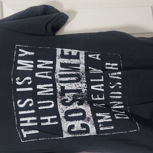 Black Graphic T-Shirt with Dinosaur Print